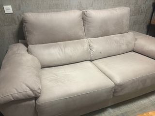 Sofá biplaza beige tela