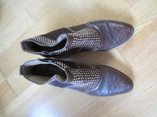 Botines de piel marrones talla 38