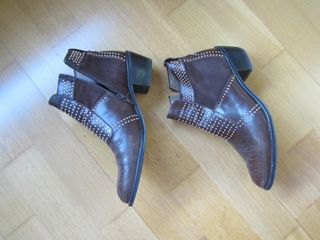 Botines de piel marrones talla 38
