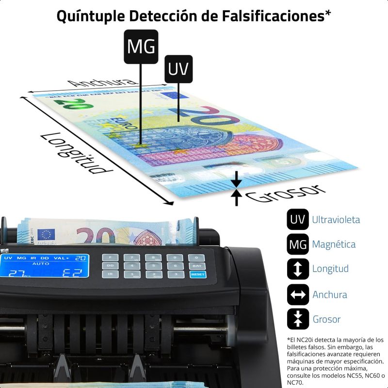 ZZap NC20i Nueva Contadora de Billetes afbeelding 4