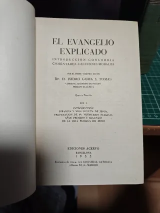 El evangelio explicado Cardenal Gomá 1955