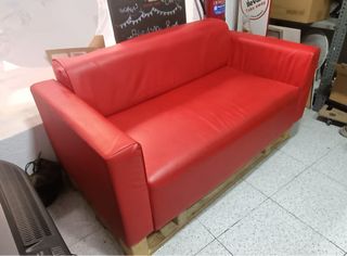 Sofá Rojo Piel Sintética