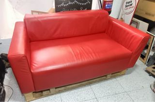 Sofá Rojo Piel Sintética