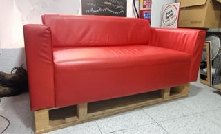 Sofá Rojo Piel Sintética