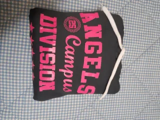 Sudadera Niña Talla L Negra y Rosa 12-13años