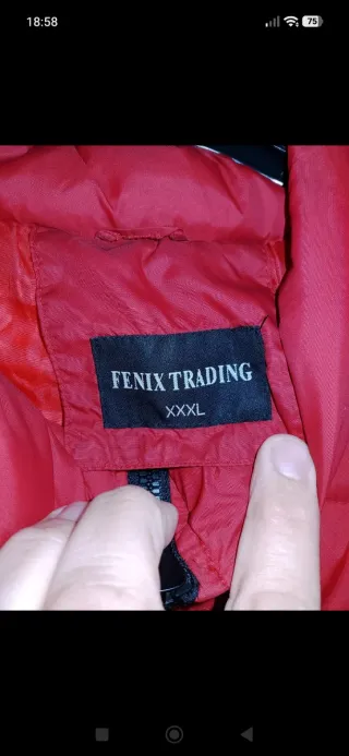 Anorak acolchado rojo hombre 3XL