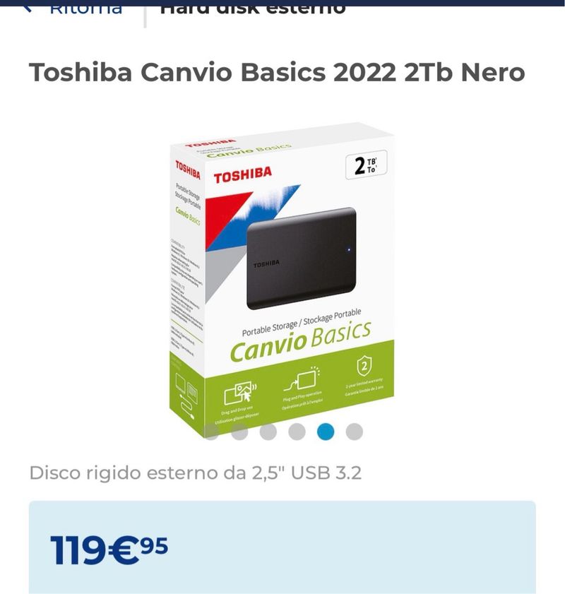 Disco duro externo Toshiba Canvio Basics 2TB afbeelding 5