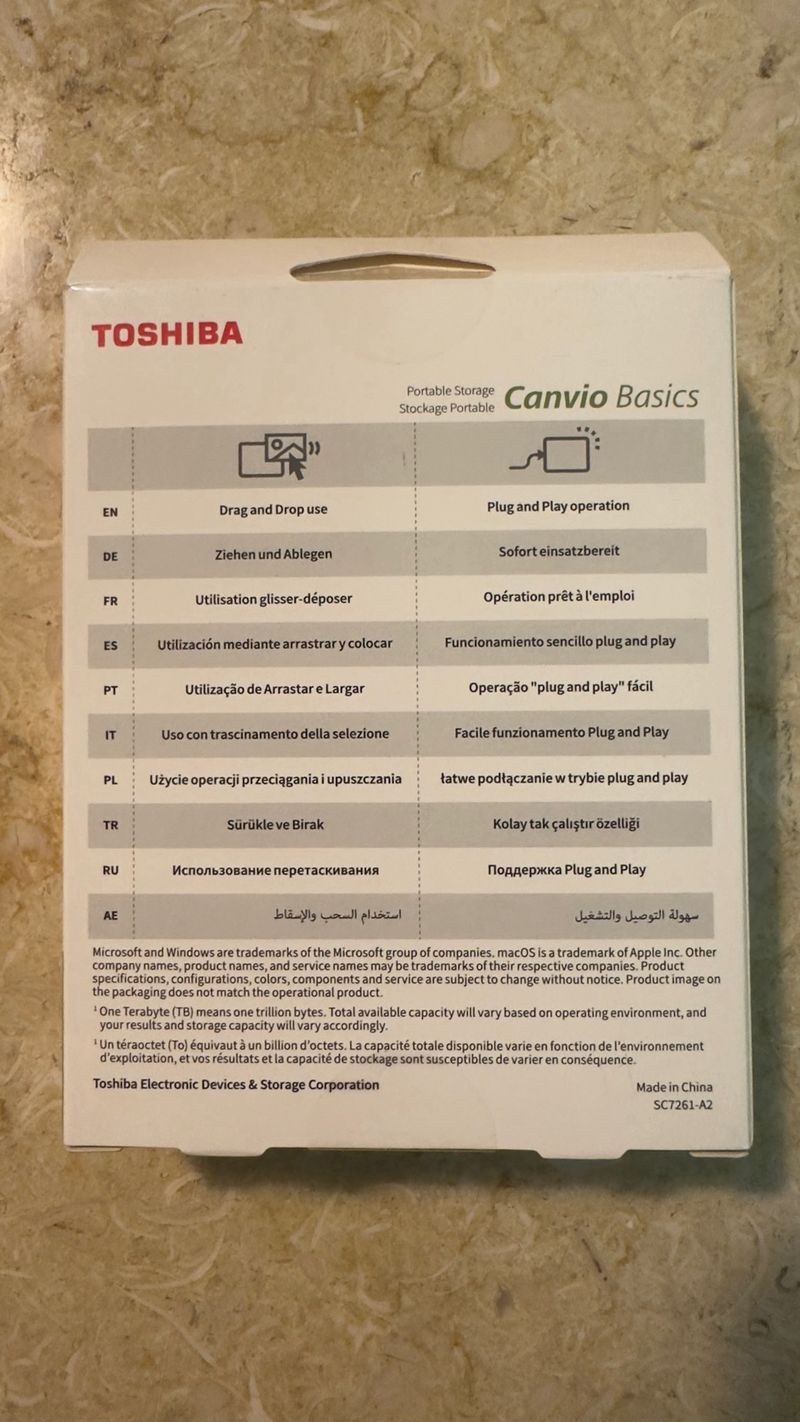 Disco duro externo Toshiba Canvio Basics 2TB afbeelding 2