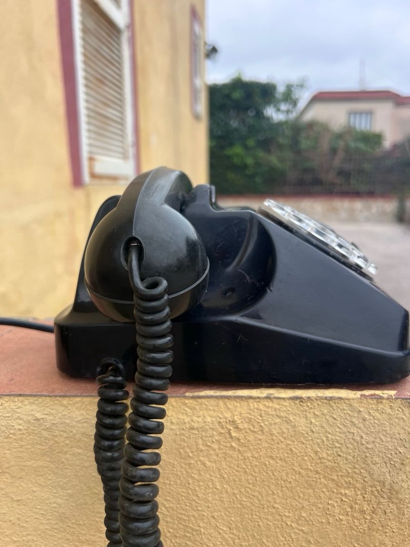 Teléfono vintage con rueda negro afbeelding 4