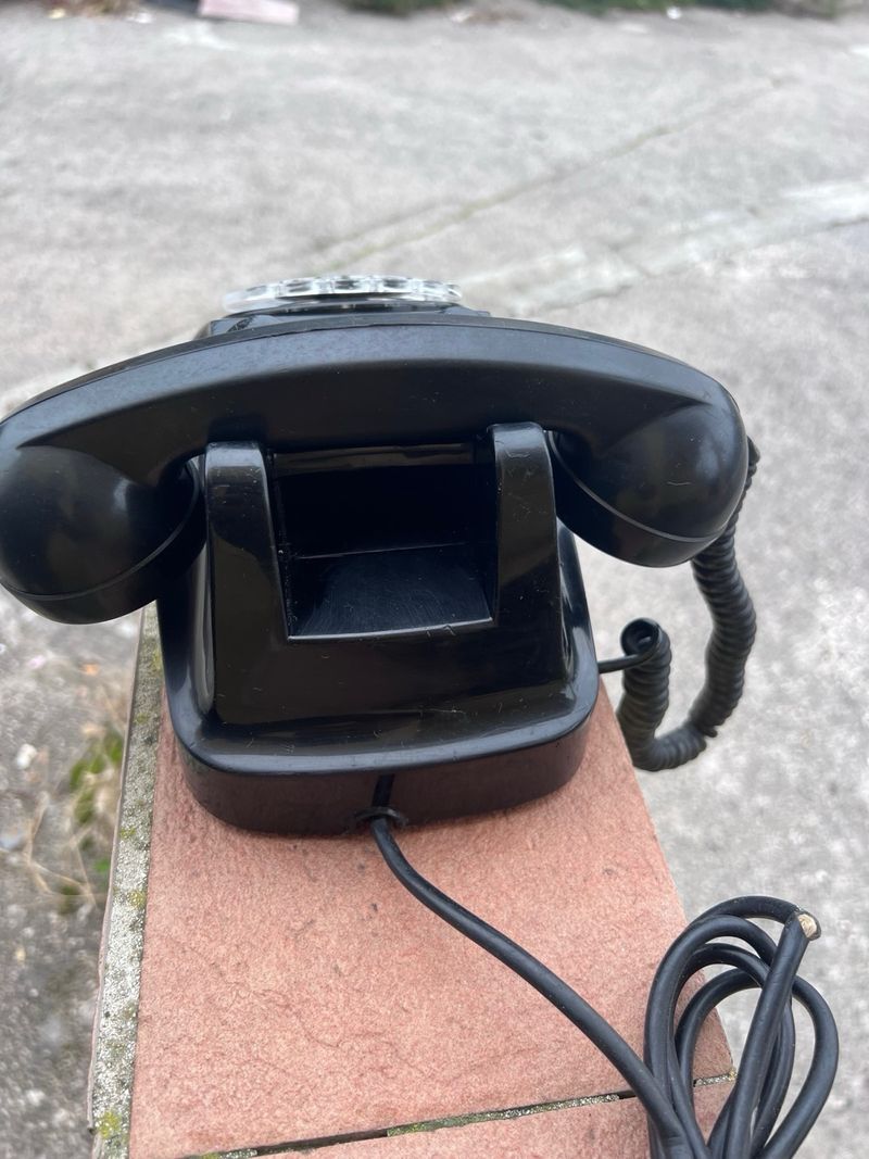 Teléfono vintage con rueda negro afbeelding 3