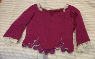 Traje Fallera Niña Morado y blanco, para niña12-16