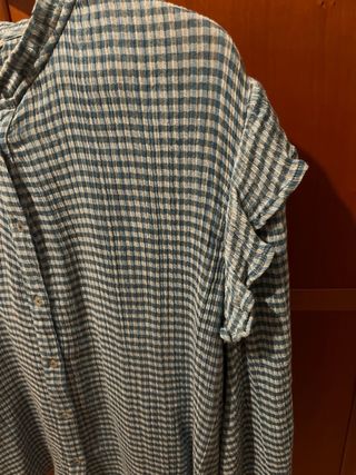 Camisa Santhen Talla L Cuadros Azul Blanco