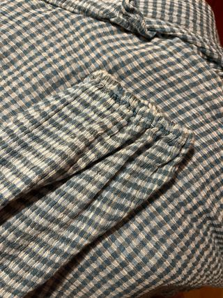 Camisa Santhen Talla L Cuadros Azul Blanco