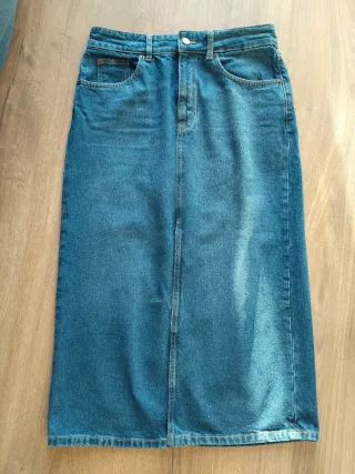 Falda Vaquera Midi Massimo Dutti