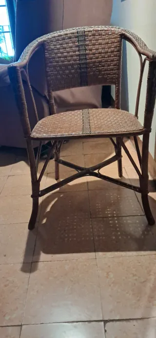Sillón de mimbre vintage