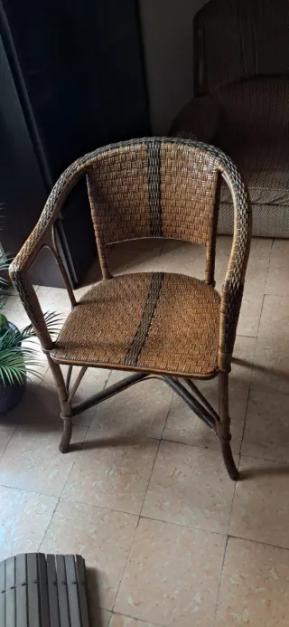 Sillón de mimbre vintage