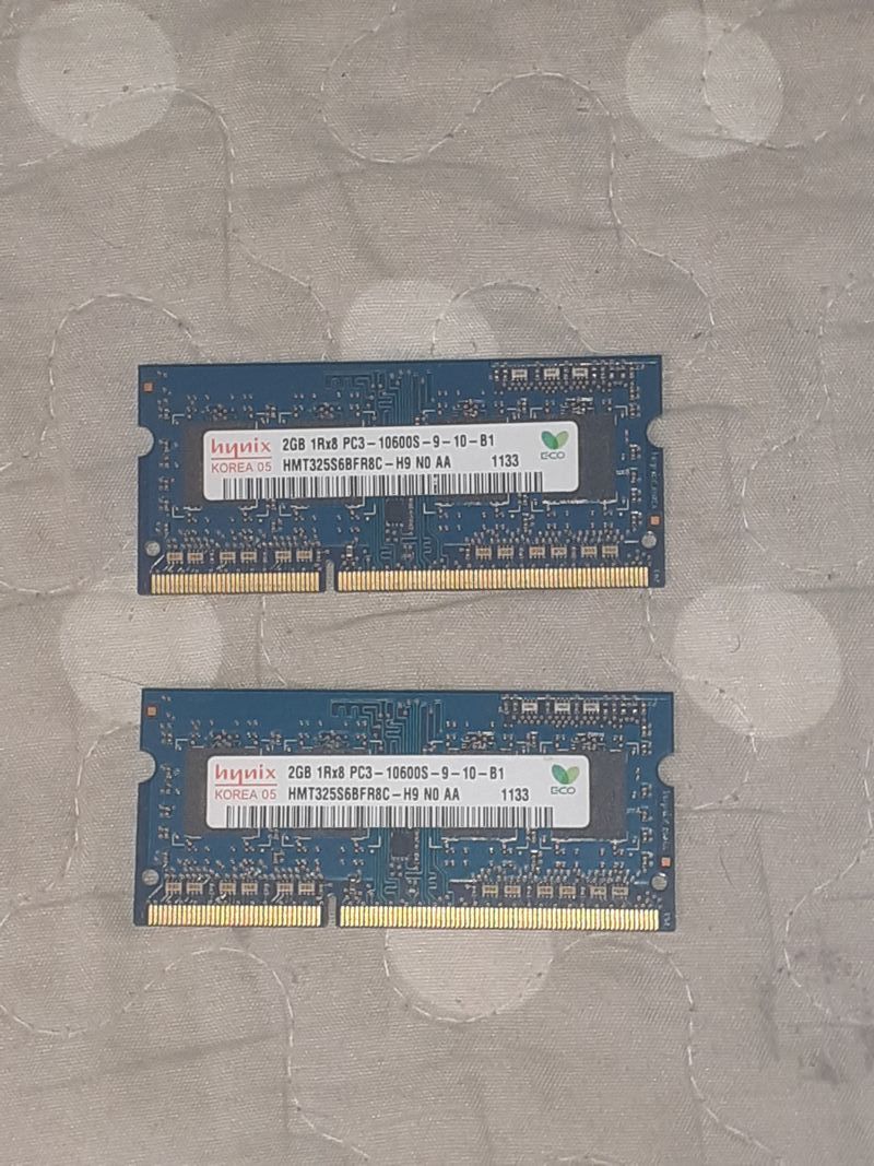 2x 2GB Hynix DDR3 1333MHz Módulos RAM Portátil