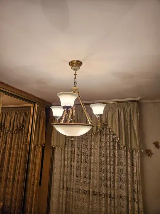 Lámpara de techo cristal y metal