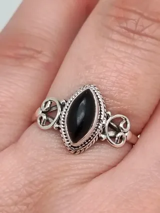Anillo Plata 925 Ónix Negro