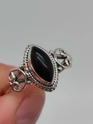 Anillo Plata 925 Ónix Negro