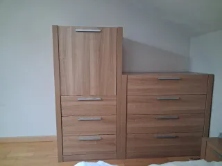 Cómoda de madera con 4 cajones mueble bajo