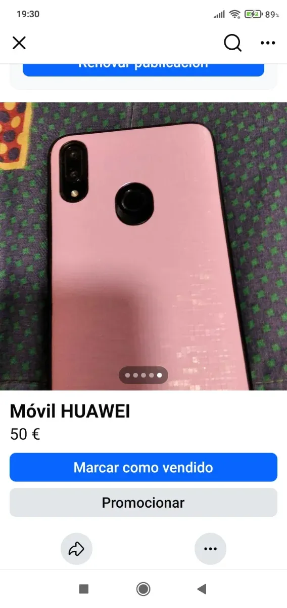 Móvil Huawei Rosa 50€