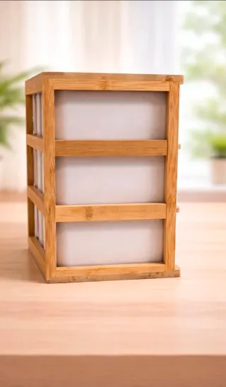 Cajonera Bambú y Plástico NUEVA 22x20x13,5