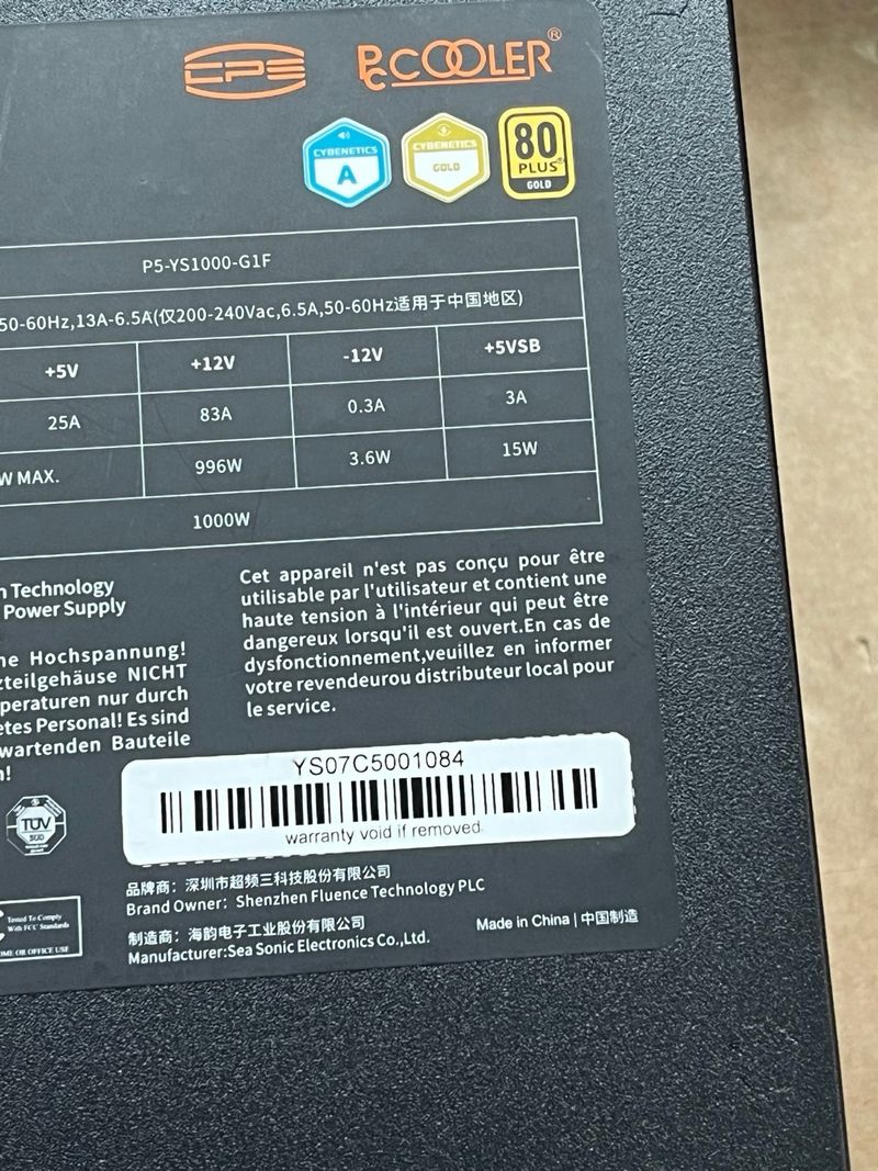 PCCOOLER CPS YS1000 Power Supply,#001084 afbeelding 15