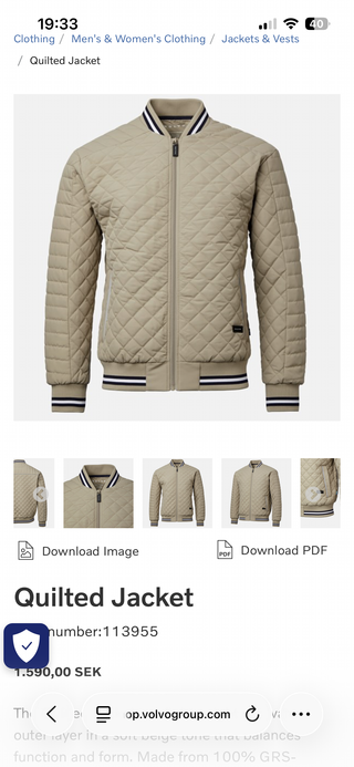 Chaqueta bomber acolchada beige hombre Volvo