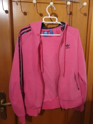 Sudadera Adidas con cremallera rosa