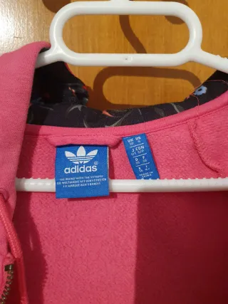 Sudadera Adidas con cremallera rosa