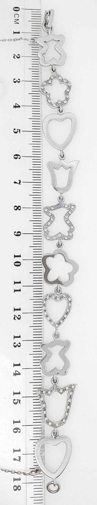 Pulsera Tous Oro Blanco 18k Diamantes