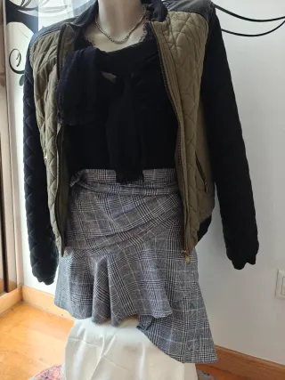 Falda Zara asimétrica cuadros