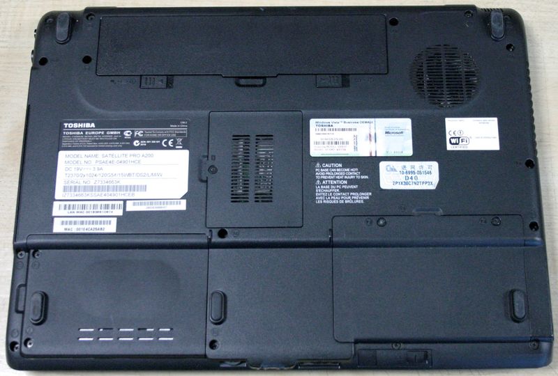 Portátil Toshiba Satellite Pro A200 Windows Xp afbeelding 5