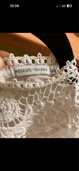 Blusa blanca encaje vintage