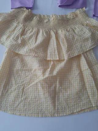 Lote 4 blusas morada, roja, amarilla