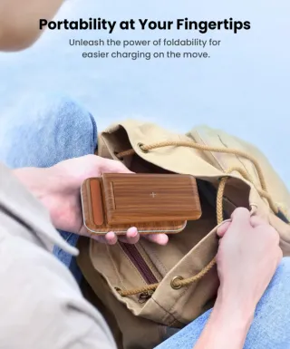 Cargador Inalámbrico 3 en 1 color Madera claro