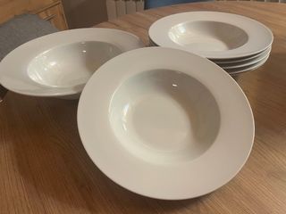 Vajilla Pasta Porcelana Blanca - Juego 4 Platos