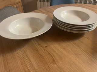 Vajilla Pasta Porcelana Blanca - Juego 4 Platos