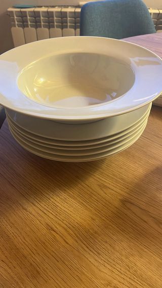 Vajilla Pasta Porcelana Blanca - Juego 4 Platos