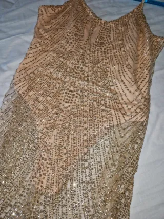 Lencería Beige y Dorada con Brillantes