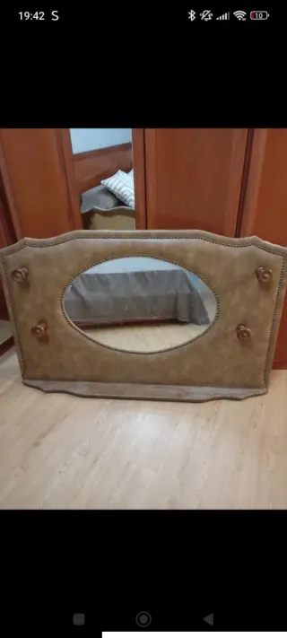 Espejo vintage cuero marrón