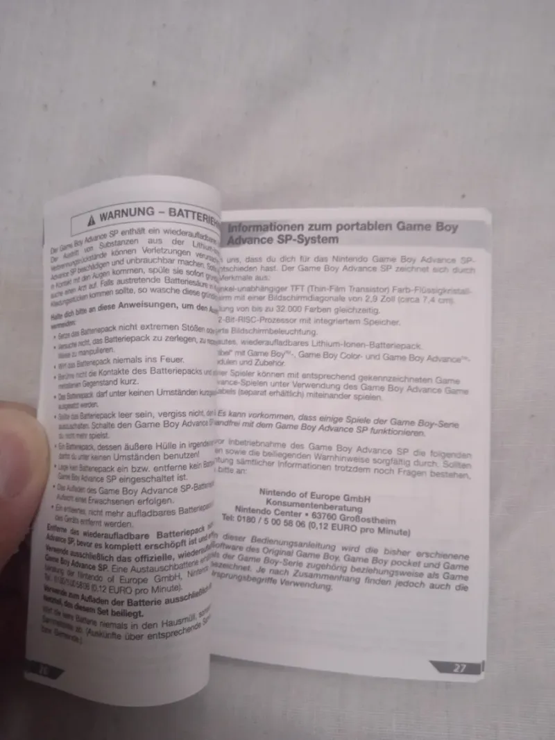 LOTE INSTRUCCIONES ORIGINALES GAME BOY ADVANCE SP afbeelding 6