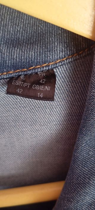 Cazadora tejana mujer azul