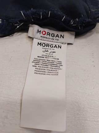 Pañuelo Morgan azul con etiqueta