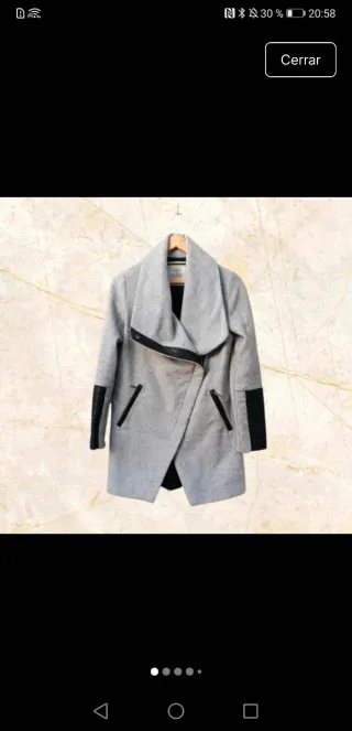 Abrigo largo Blazer gris vintage mujer
