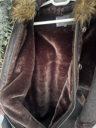 Abrigo piel marrón chocolate talla L