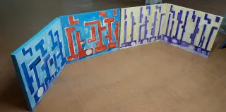 4 Quadri ad Olio con Tela e Cornice in Legno