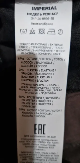 Pantaloni Cargo Imperial Uomo Taglia L