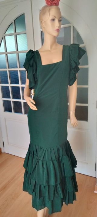 Traje Flamenca Verde Oscuro Talla 42